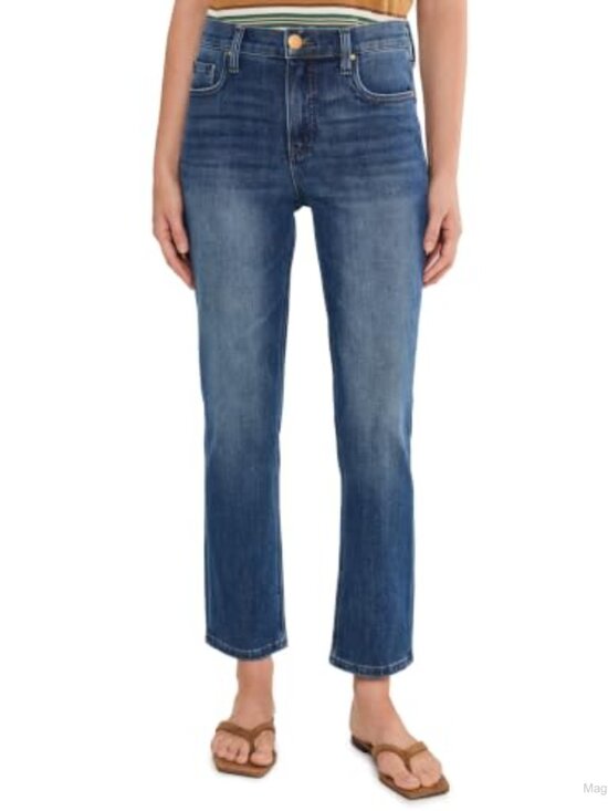 Denim - High Rise Fab Ab Straight Leg Jeans Lyocell Cotton Blend Regular Fit